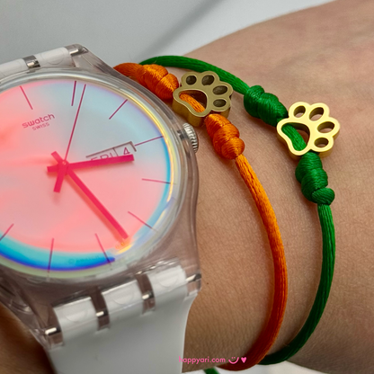 Gold Dog Mom - Personalized Paw Charm Bracelet