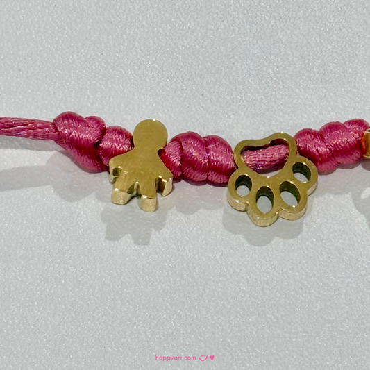 [CUSTOM] Personalized Paw + Boy Charms Bracelet